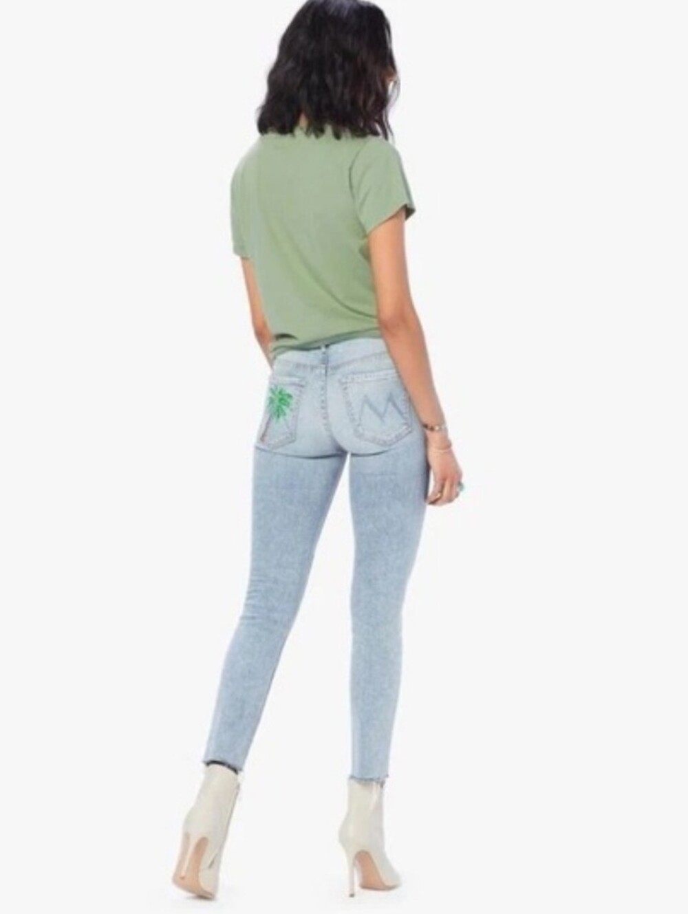 MOTHER High Waisted Looker‎ Ankle Fray Drinking By the Pool Jeans size 29 Skinny - Picture 2 of 16
